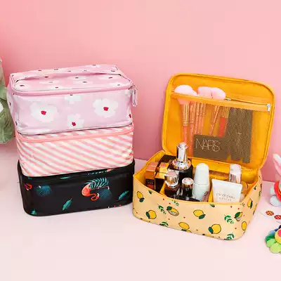 Net red ins multi-layer cosmetic bag travel portable cosmetic bag women waterproof wash bag large capacity cosmetics storage