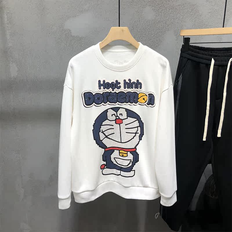 Doxa A Dream cartoon printed thick cotton T men's fall Chains Chains ultra-fire easy port Wind Leisure 100 lap couples dress