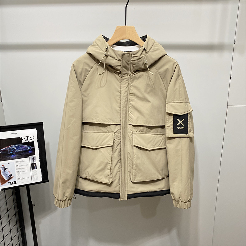 Functional Tooling Cotton Clothing Men Short of winter Chauffins Loose Trend Thickening cotton padded jacket Cotton Jacket Jacket