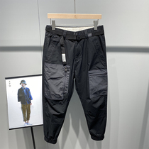 2021 autumn new nine-point overalls men's ruffian handsome Japanese Hong Kong style loose tide brand 9-point casual pants