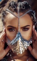 The hot-blooded little diva hand-made scales cool cyber Y2K punk style mask