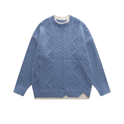 Цветной зимний свитер, дизайнерский трикотажный красный комплект, в американском стиле, тренд сезона