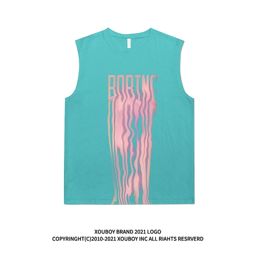 Брендовая летняя футболка в стиле хип-хоп без рукавов, спортивный жилет для спортзала, в американском стиле, оверсайз