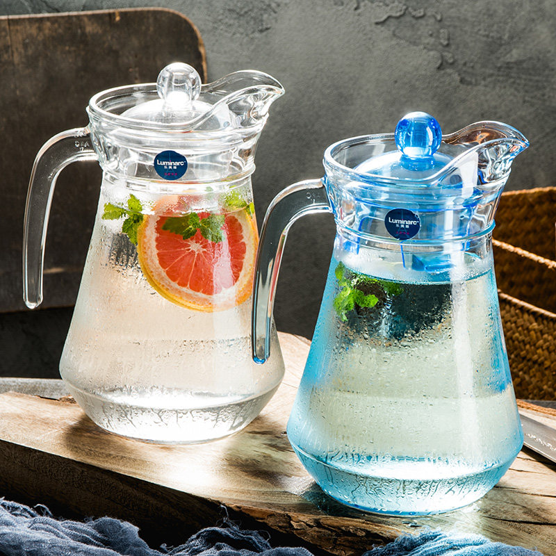 Cold water pot Glass high temperature Nordic household suit Living room cool plain water cup Water bottle teapot Cold water pot large capacity
