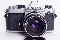 Nikon NIKON FM Sanhua 50 2 white mouth mechanical film SLR camera silver black 97 new literary retro