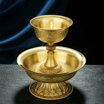 Hui Baos exquisite pure copper engraving protective cup carved flower Phnom Penh Eight auspicious for the Buddhas protective method cup gold high 12cm