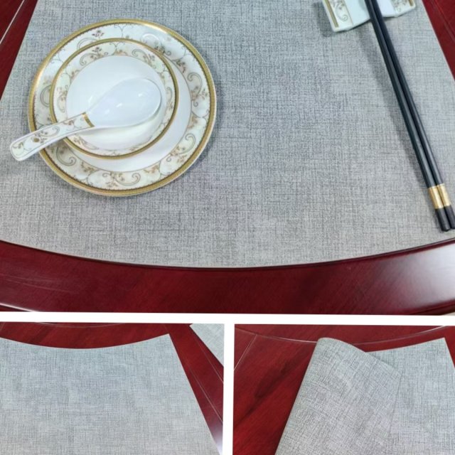 New Chinese fan-shaped placemat heat insulation, waterproof, oil-proof, anti-slip