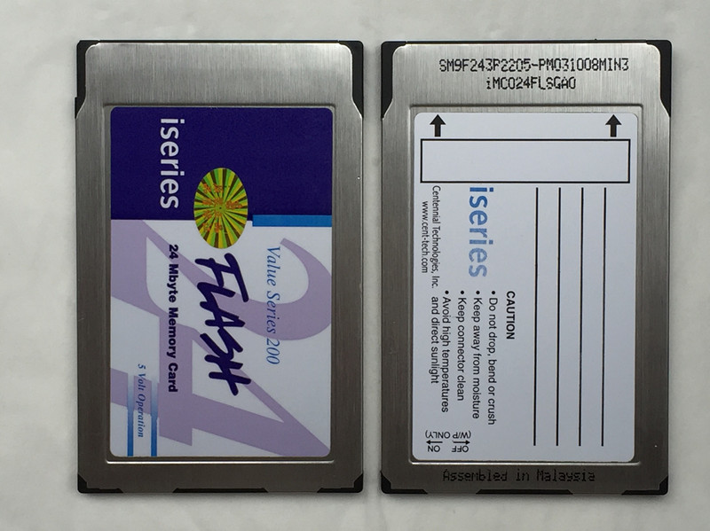 INTEL iseries PC PCMCIA 24MB FLASH industrial machine memory card ATA lock key