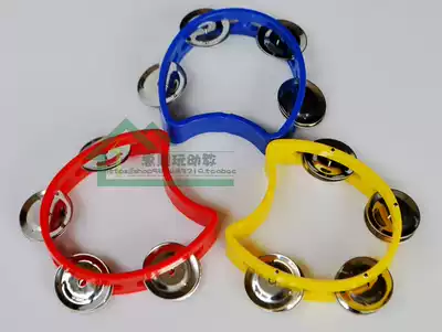 Orff music equipment Handbell ring Tambourine rattle Kindergarten music area teaching aids Dance beat rhythm device