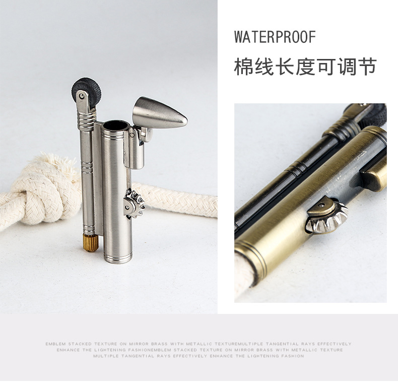 HY-680 sáng tạo mới lạ kim loại chống gió bánh xe dầu lửa nhẹ hơn hoài cổ cũ dầu lửa nhẹ hột quẹt bật lửa
