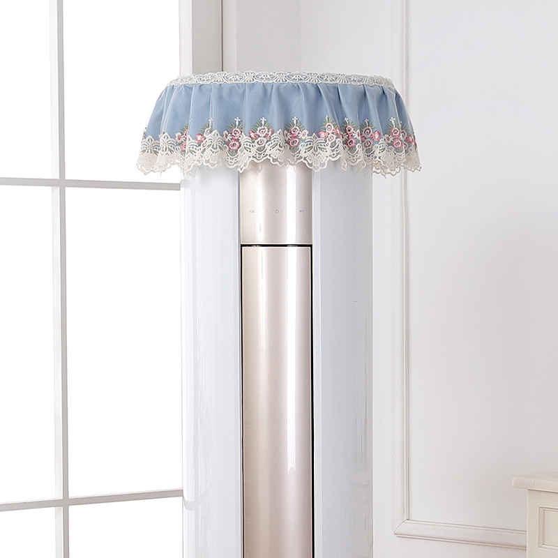 Cylindrical vertical air conditioning cover towel Lace fabric dust cover cloth round stool Gree beauty round floor-to-ceiling air conditioning cover