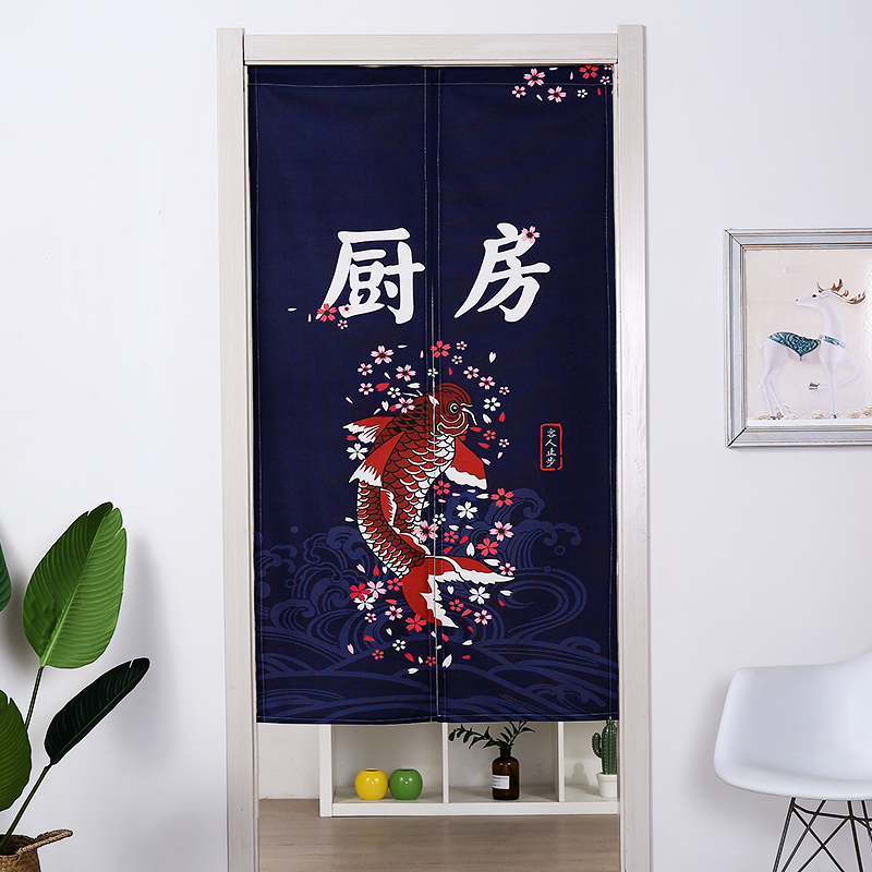 Door Curtain Kitchen Anti-Oil Smoke-Proof Partition Window Decoration Wind-Proof Cloth Art Shading-Free Day Style Hotel Dining Room Cloth Curtain