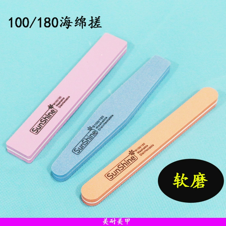 Nail Đánh Bóng Công Cụ Cung Cấp Một Chăm Sóc Mặt Chăm Sóc Móng Tay Sponge Cát Bar 100 180 Eye Mềm Mài Strip