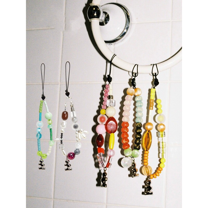 Imaginary Letter Wear-Resistant Phone Chain Handmade Beaded Bracelet Short Pendant Phone Chain