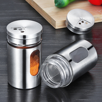 304 stainless steel seasoning Jar Kitchen restaurant barbecue sprinkled cumin black pepper condiment Rotary Glass dusted bottle