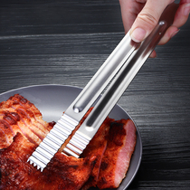 Korean stainless steel thick food clip steak buffet charcoal grilled food clip barbecue clip