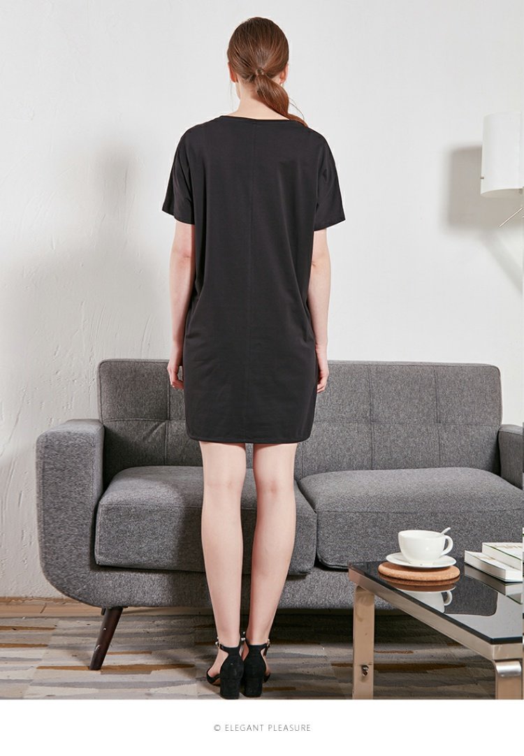 JUZUI / cửa hàng chính thức 2017 hè in chữ mới khí chất cổ tròn áo dài áo khoác cardigan