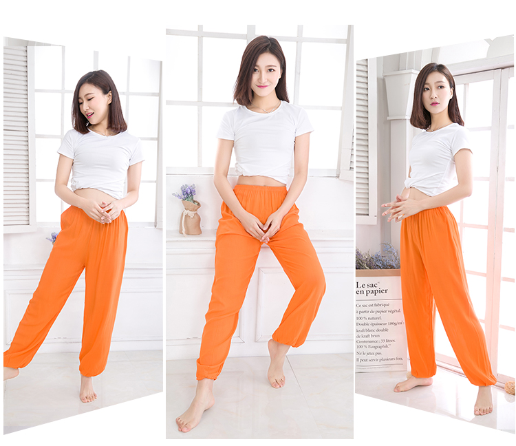 Của nam giới phần mỏng dành cho người lớn cotton lụa muỗi quần ngủ quần nữ quần quần âu đèn lồng lỏng quần cotton rayon