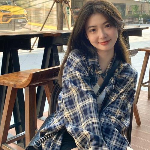 Ретро летняя рубашка, оверсайз, свободный крой, защита от солнца