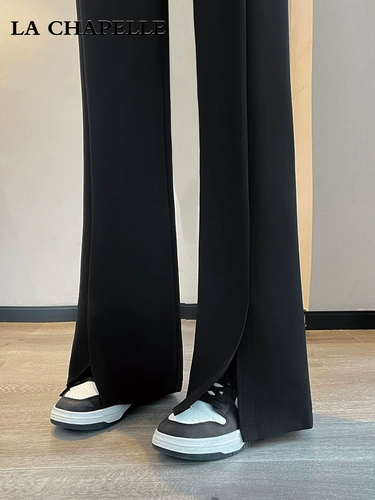 Черный костюм, небольшие штаны, штаны-клёш, новая коллекция, высокая талия