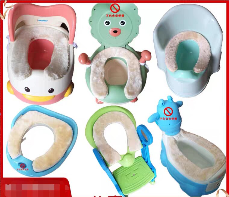 Children toilet cushion baby toilet cushion kid winter anti-cold thickened plush set cotton cushion suede cloth cushion