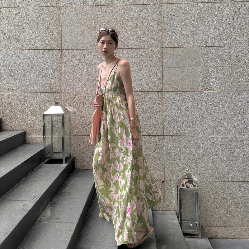 Hainan Sanya Beach Slip Dress, Yunnan Dali Erhai Photo Shoot Dress, Thailand Singapore Seaside Vacation Dress