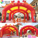 Inflatable Stage Banquet Tent, Outdoor Large Rural Wedding Red and White Celebration Tent, Mobile Wedding Arch Inflatable Model