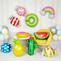 Candy aluminum film Balloon Birthday party decorations Donuts watermelon pineapple cactus Rainbow Kindergarten arrangement
