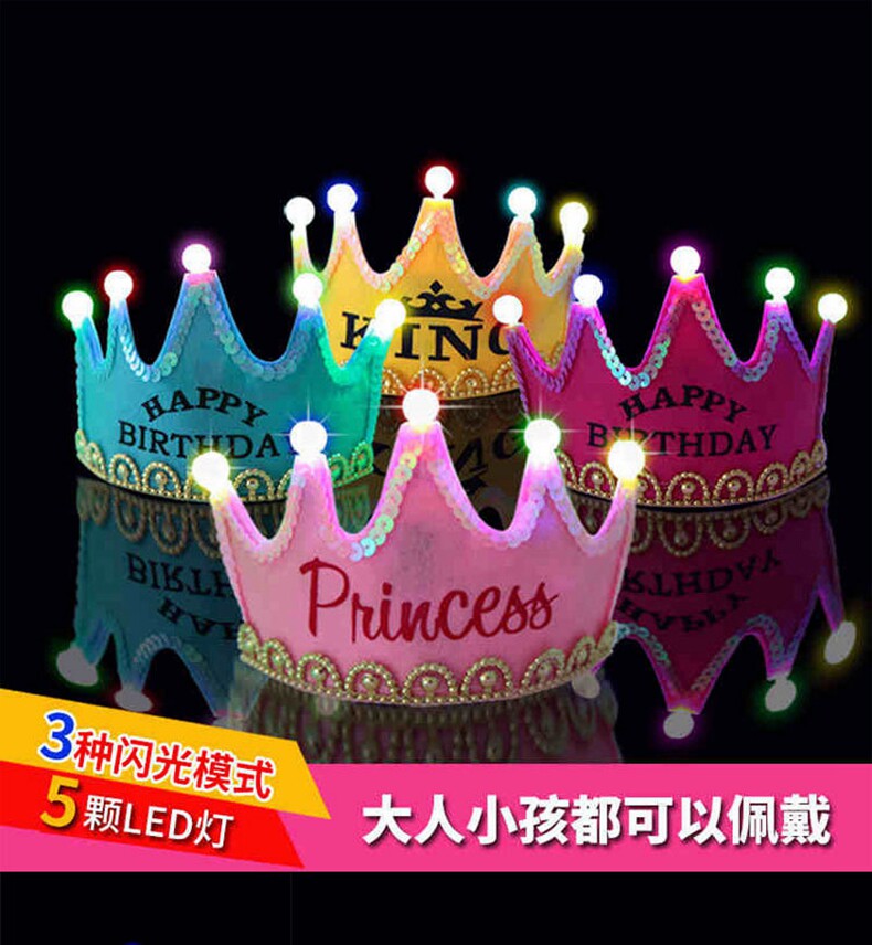 Birthday Hat Baby Cake Cap Children Adult age Decorative Shine Crown Birthday Hat Birthday Party Cap-Taobao