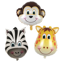 18 Inch Cartoon Aluminum Foil Animal Avatar Helium Balloon Festival Party Decoration Aluminum Film Zebra Head Giraffe Head