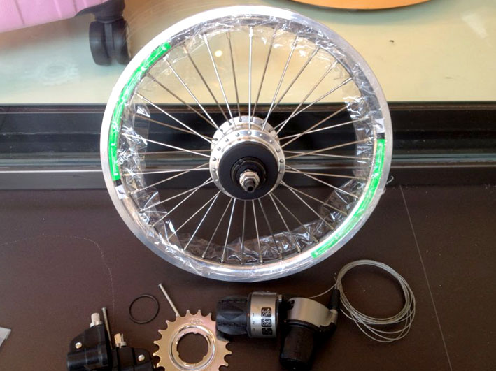 TERA Inner 9-speed rear wheel set with original load transfer to the flywheel 20 inch 406 open gear 125 to 135MM adjustable