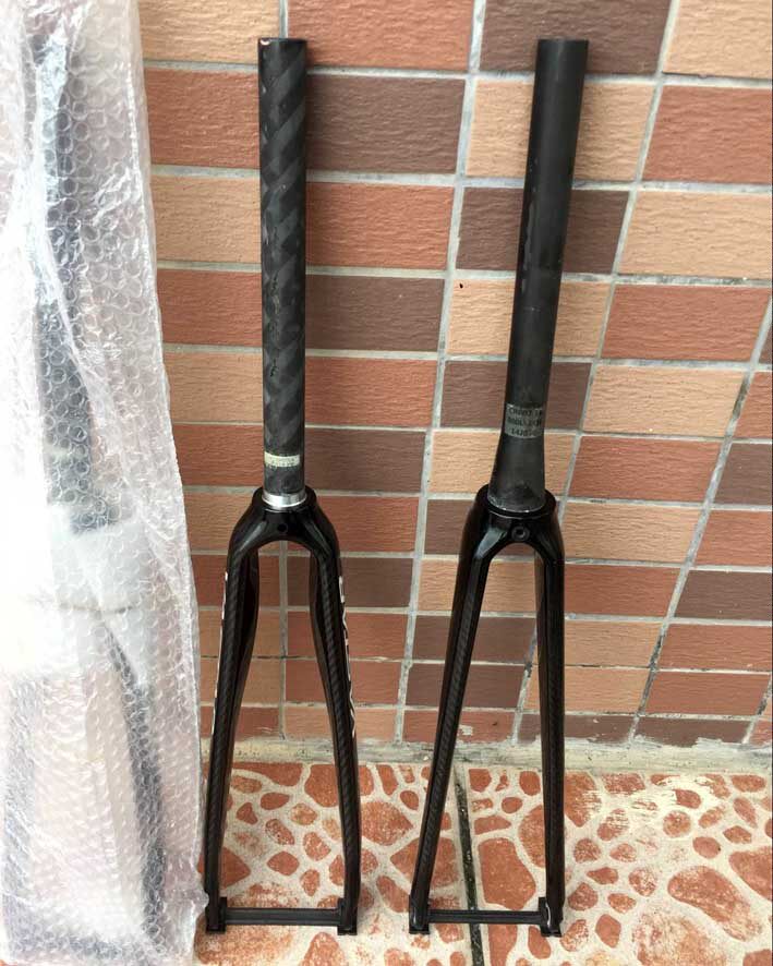 700c road car shaped air - breaking carbon fiber front fork 28 6 straight upper tube and large cone upper tube two C brakes