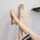 2025 Summer Fairy Style Gentle and Versatile Roman Soft Soled Sandals for Women with Skirts Comfortable Thumb-Toe Flat Lady Shoes