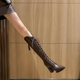 Genuine Leather, Very Stylish and Elegant, High-Heeled Pointed-Toe French-Style Long Boots for Women, 2025 Autumn and Winter V-Cut High Boots