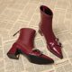 Genuine Leather High-End French Style Pointed Toe High-Heeled Short Boots for Women 2025 Autumn and Winter New Style White Fashion Boots