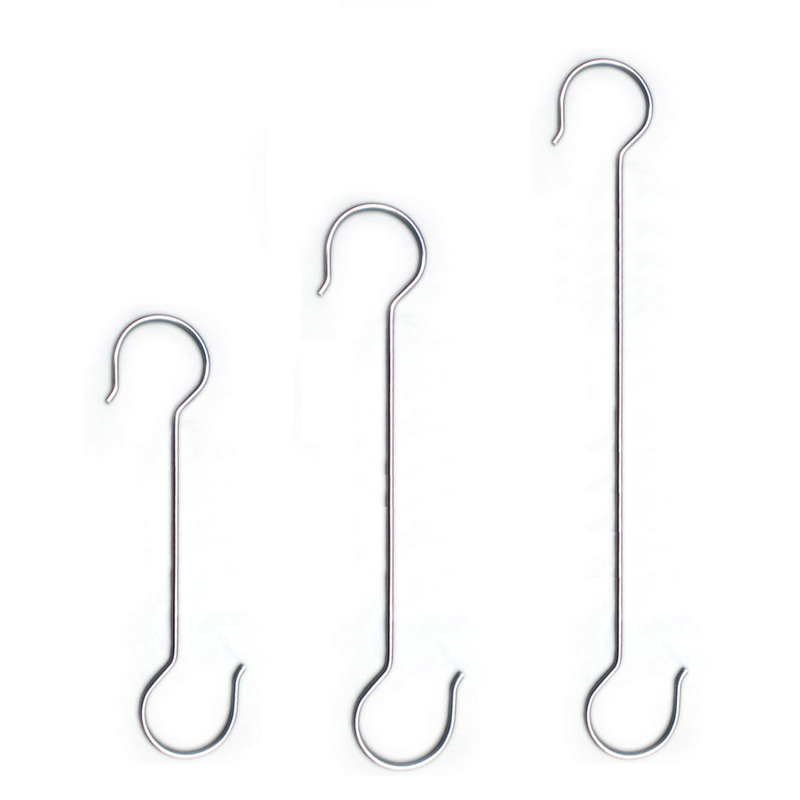 Stainless steel clothing Shop S type long hook s hook S bending hook lengthened S long hook plant potted plant long handle hanging hook