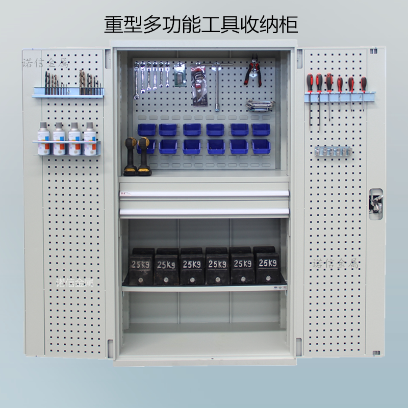 Industrial grade tool locker thickened iron cabinet factory auto repair workshop with double door drawer organizer