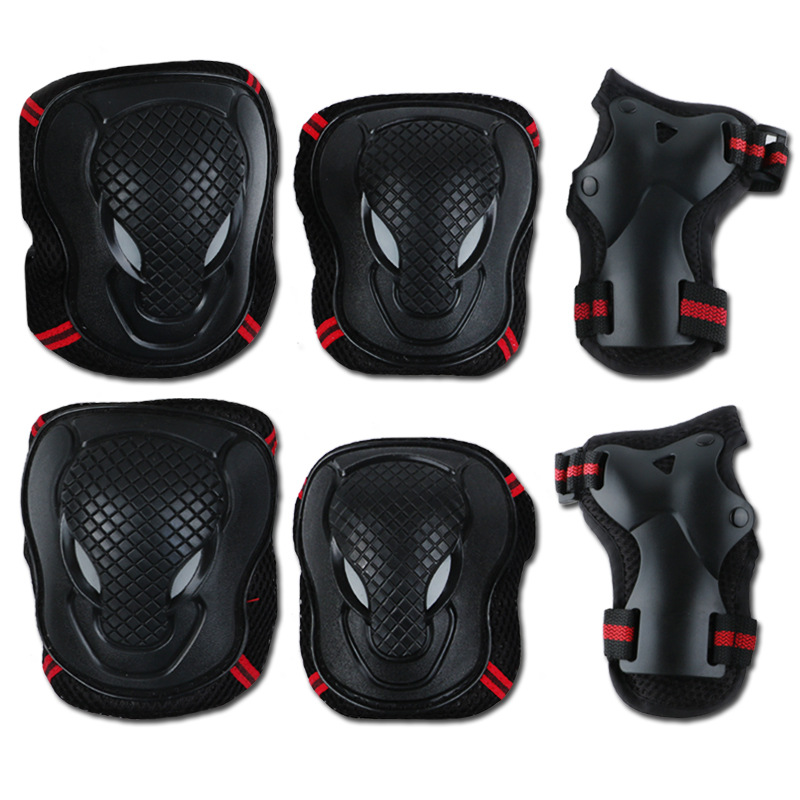 Roller skating high-end protector cow head protector 6-piece sports skateboard protector hand protector knee protector elbow