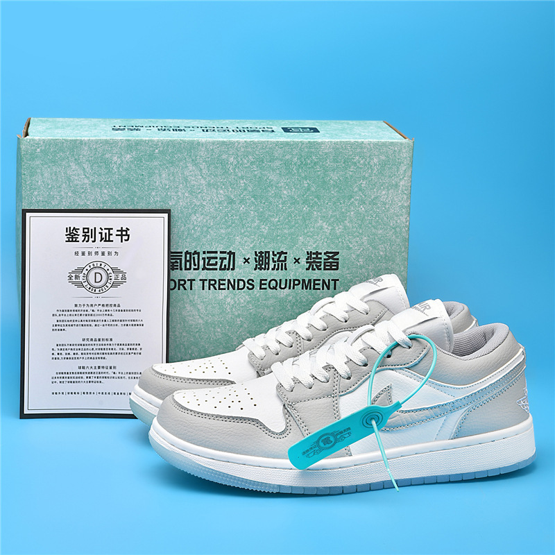 Putian Aj1 Smoke Gray Air Force Men's Shoes Student Sports Casual Low-Top Sneakers with Friction Sound Versatile Women's Shoes