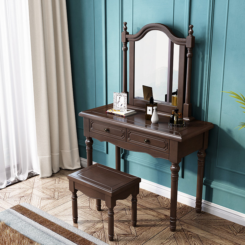 American solid wood dresser white modern minimalist dresser sized bedroom makeup table with mirror makeup stool