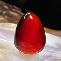 Raw ore pure natural wine red amber beeswax blood amber amber water drop egg surface shape pendant sweater chain men and women