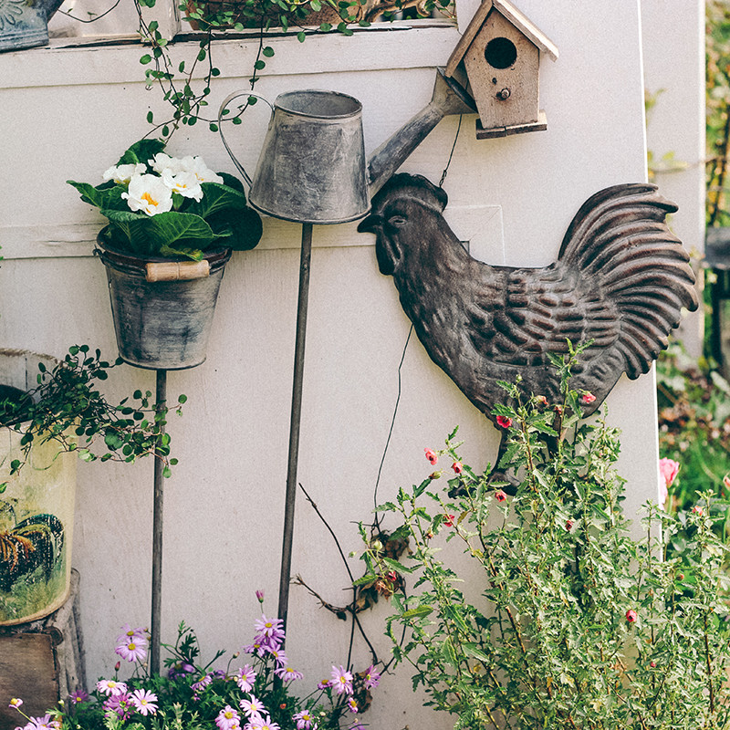 French garden flower arrangement Wrought iron ornament decoration INS made old flower pot decoration