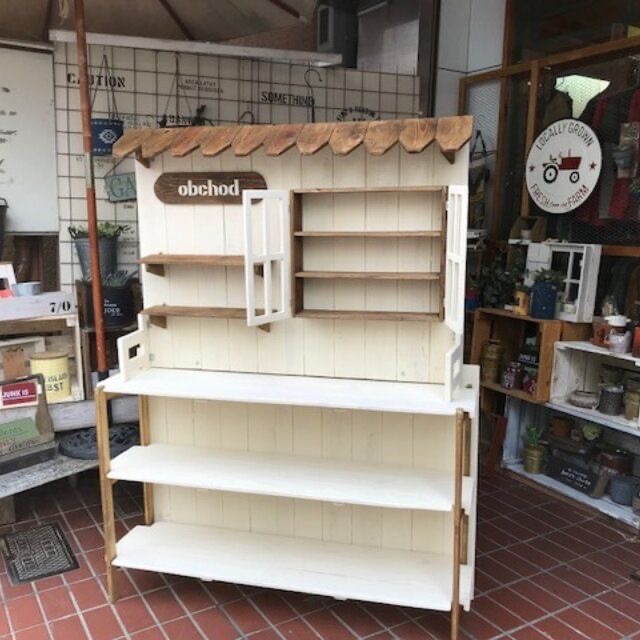 Outdoor Distressed Solid Wood Gardening Workbench Table Garden Balcony Storage Workbench Anti-Corrosion Wood Flower Stand Storage Rack