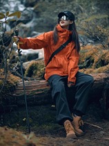 Orange Jacket Womens 2024 New Spring Jacket Outdoor Hiking Windproof American Functional Jacket Men