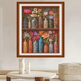 [ZZ7950-классическая полка для вазы] Вышивка крестиком натюрморт ваза классическая 2025 новая вышивка нитками гостиная спальня