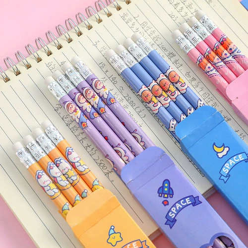 Мультяшный космонавт для карандашей, детские канцтовары для школьников, ластик для рисования, 4 шт