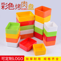 Hot Pot restaurant plate melamine imitation porcelain barbecue plate thickened tableware Japanese string buffet plastic plate dish dish plate