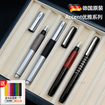 German Ling Mei LAMY Accent Elegant Stone Nanwood Rubber Grey Wood Plated Rhodium Ring Ham Lacquered Pen Grip Pen