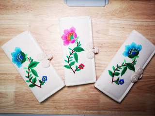 棉布羌族特色手工刺绣钱夹12卡位2大钞位