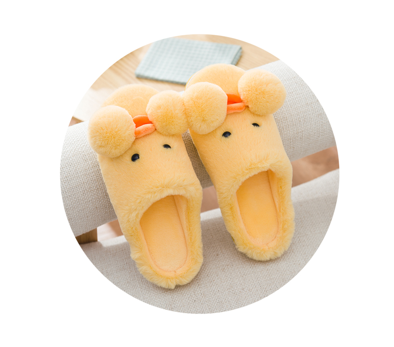 Dép cotton nữ dễ thương nhà dày mùa đông phiên bản Hàn Quốc của túi hoạt hình với giày mặt trăng đôi lông thú trong nhà giày cotton chống trượt dép nhựa đi trong nhà vệ sinh